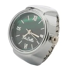 YouBella Valentine Gifts Jewellery Stylish Unisex Finger Ring Watch for Girls/Women/Men/Boys (Silver-Green)