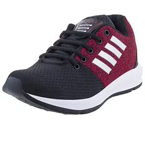 Lancer Mens INDUS-12 Black Maroon Running Shoe - 7 UK (LCR-INDUS-12BLK-MRN-41)