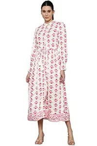 Allen Solly Women's Viscose Classic Calf Length Dress (AHDRFRGF105904_White