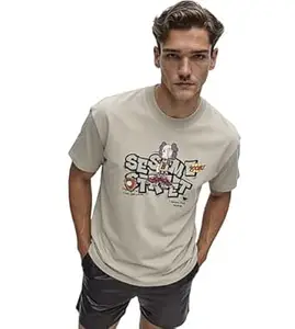 RINO7 Men’s Premium 100% Cotton Graphic Printed Regular Fit Casual T Shirt| 240 GSM Heavyweight |Trendy & Stylish Streetwear Tee| Summer Fashion Luxury Modern Tshirts for Men Gym Workout