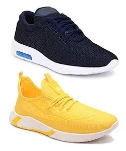 WORLD WEAR FOOTWEAR Multicolor Men's Casual Sports Running Shoes 10 UK (Pack of 2 Pair) (2A)_9369-11067