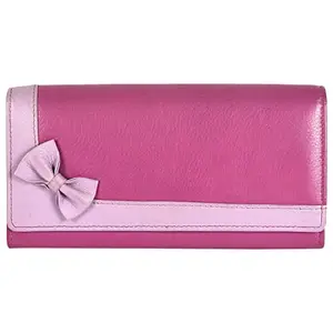 Leatherman Fashion LMN Genuine Leather Women Pink Wallet 615384 (5 cc Card Slots)