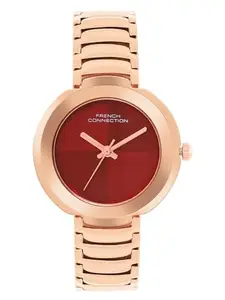 French Connection Analog Maroon Dial Women's Watch-FCN0109RGM