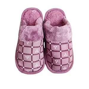 Winter Home Slippers, Soft,Fur,Warm with Soft Rubber Sole Assorted Colour Pack of 1 (numeric_6)