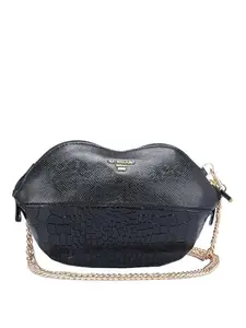 Da Milano Sling Leather Wallet for Women - Black