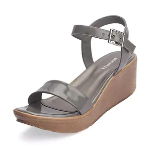 SHAMAYRA Womens Fashion Platform Heels Grey_07