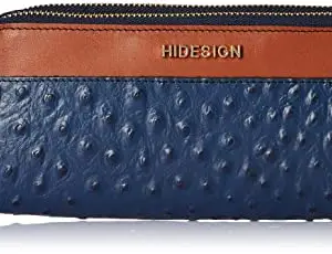 Hidesign Womens EE Morocco WIV-M Large Blue Dble Zip Around