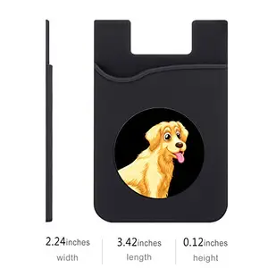 Plan To Gift Set of 3 Cell Phone Card Wallet, Silicone Phone Card Id Cash Wallet with 3M Adhesive Stick-on Dog Face Printed Designer Mobile Wallet for Your Phone & Tablet