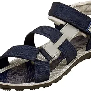 GENIAL Men's Multicolor Sandals | Size - 7 | PWR-10 GRY BLU-7