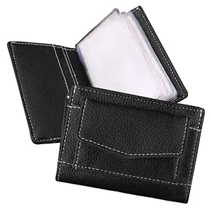 MATSS Stylish and Trendy Leatherette Black Card Holder||Wallet for Men and Women
