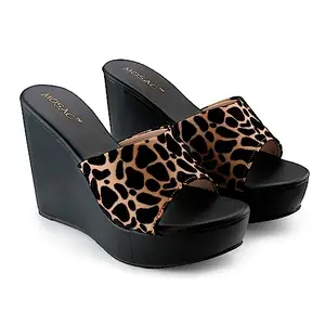 MOSAC Women Stylish Comfort and Fancy Wedegs Fashion Sandal… (Black, 5)