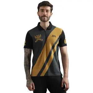 Royal Enfield 61st Cavalry Polo T-Shirt (Size: XL)-TSO230061-BLACK & Grey