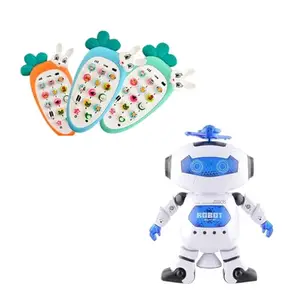 OLIFIN 360 Degree Rotation Walking Battery Operated Dancing Robot Car for Kids | OLIFIN Toys Rabbit Musical Toys Phone for Kids Baby Mobile Cell Phone Toy (Color As Per Stock)
