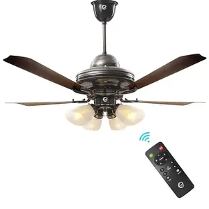 eFF4 Atom 1200 mm 4 Blade 4 Star power Saving Ceiling fan with BLDC Motor | Remote control | Decorative Fan with Lights | High Air Flow | Brown price in India.