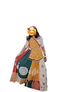 Women's Trending Designeer Tussar Silk Lehenga Choli Print with Foil Work With Unstitched Blouse Patola Print Adorned with Foil Work For Navrati || Wedding || Festival