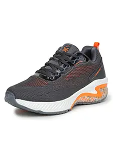 ABROS Men's Triumph ASSG1062 Running Shoes -D.Grey/Orange-8UK