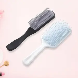 Homestic Hair Brush | Flexible Bristles Brush | Hair Brush with Paddle | Straightens & Detangles Hair Brush | Suitable For All Hair Types | Hair Brush Styling Hair | Set of 2 | Blue & Black