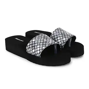 Dhamasa Stylish check design Glossy flip flop slipper women & girls