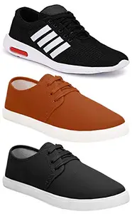 TYING Multicolor (9063-349-1138) Men's Casual Sports Running Shoes 7 UK (Set of 3 Pair)