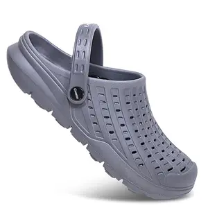 CRESTA Clogs for Men Lightweight Comfortable Stylish & Anti-Skid with Adjustable Back Strap Casual Clogs Sandals for Men (Dark Grey, UK Footwear Size System, Adult, Men, Numeric, Medium, 9)