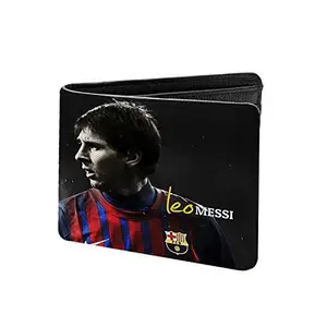 ShopMantra Lionel Messi Artwork Printed Pu Leather Wallet for Men's/Boy's (Lio Messi Black-10)