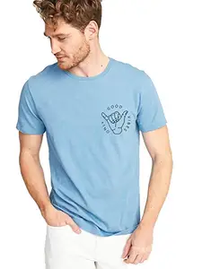 Premium Unsiex Round Neck Printed T Shirt Blue