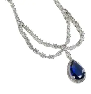 Blue Diamond Necklace Set
