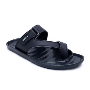 R-SWISS Men's Solid Comfortable Casual Slipper (Black)