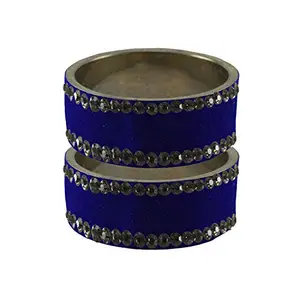 Vidhya Kangan Blue Stone Stud Brass Bangle (ban11620-2.2)