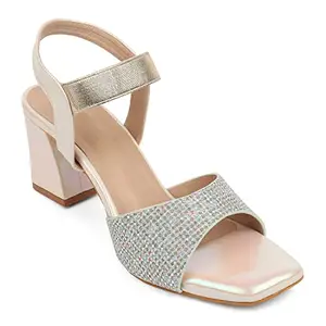 Respiro Women's Gold Heeled Sandal-3 Kids UK (RES-MU-W-18)