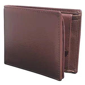 Vihaan Men Brown Genuine Leather Wallet 7 Card Slot 2 Note Compartment