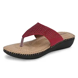 Centrino Maroon Sandal for Women 2855-18