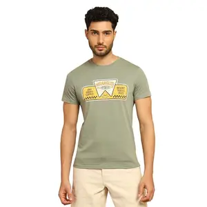 Wrangler Men's Regular Fit T-Shirt (WMTS006707_Green