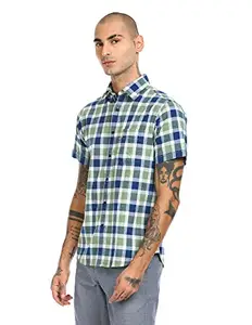 U.S. Polo Assn. Men's Regular Fit Shirt (USSHT0242H_Light Olive and Blue S)