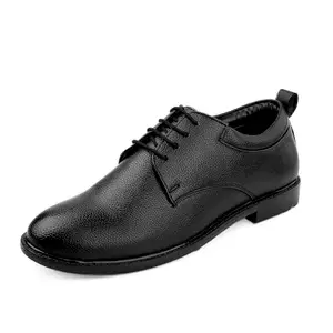 Kraasa Premium Men's Formal Shoe | Derby Shoes, Lace-Up Style, Shiny Finish | Solid Design | Perfect for Formal, Business Casual, Lace-Up Office Wear Shoes Black UK 7