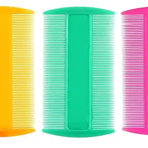 ayushicreationa Plastic Lice Comb Nits Removal Comb Dandruff Dust Narrow Teeth Comb for Women and Men, Kids Multicolor (Pack of 3)