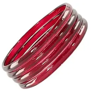 STYOLLO Viral Plain Transparent Glass Kada Set For Women & Girls | Kanch Kada For Girls | Daily Ethnic Traditional Jewelry | Glossy Classic Fashion Kangan For Wedding, Festive & Parties - Set Of 4