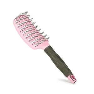 Nfilla Hair Brush with Strong & flexible bristles, having Anti-static ball tips For Grooming, Straightening, Detangling & adding shine to Hair, ideal for Men & Women (Pink)