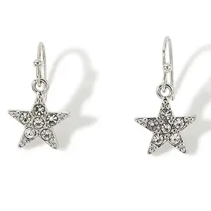 Accessorize London Women's silver Pave Star Short Drop Earring