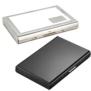 Stealodeal Full Black Metal Limited Edition with White Debit/Credit ATM|Combo of 2| Card Holder