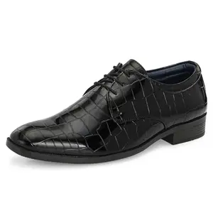 Centrino Formal Shoe for Men | Cushioned Insole | Stylish Lace-Up | Perfect for Boys & Men | Office Wear & Formal Dress 9714-1 Black
