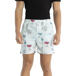 SNITCH Light Blue Printed Side Pockets Boxers