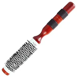 Scarlet Line Professional Small Hot Curling Round Hair Brush For Men And Women, White and Orange Color, 25 mm