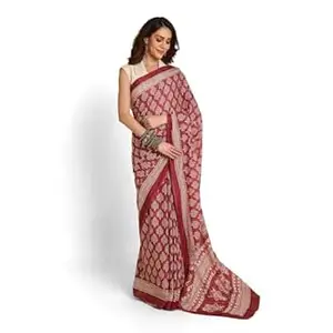 RATAN Pure Cotton Printed Mulmul Saree for Women with Blouse Piece