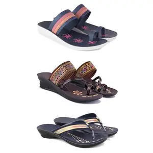 Women's Sandals | Lightweight Wear| Stylish & Easy to Wear For Women'S PCV-SAN-(COMBO-3)-1991-1951-1957-6