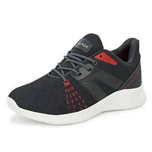 Bourge Men's Loire-z-504 D.Grey and Red Running Shoes-6 Kids UK (Loire-z-504-06)