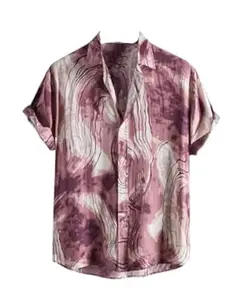 DHRUVI Trendz Men's Rayon Casual Shirt | Stylish Printed Shirts for Man | Half Sleeve | Summer Button Down Shirt's for Mans