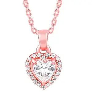 GIVA 925 Silver Rose Gold Affection Pendant with Link Chain| Necklace to Gift Women & Girls | With Certificate of Authenticity 925 Stamp | 6 Months Warranty*
