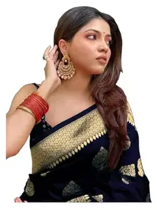 Shasmi Women's Banarasi Saree Pure Kanjivaram Silk Saree Soft new ladies 2026 Design Wear Pattu Sarees Latest Cotton Party Sari collections With Blouse Piece for Wedding sadi (PARI 122)
