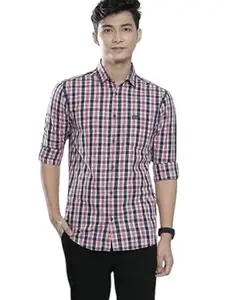 The Indian Garage Co Men Slim Fit Checkered Full Sleeves Spread Collar Casual Shirt
